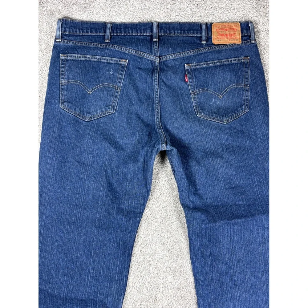 Levis 559 Relaxed Straight Jeans Mens 42x30 Blue Medium Wash Stretch‎ 00559-0325
